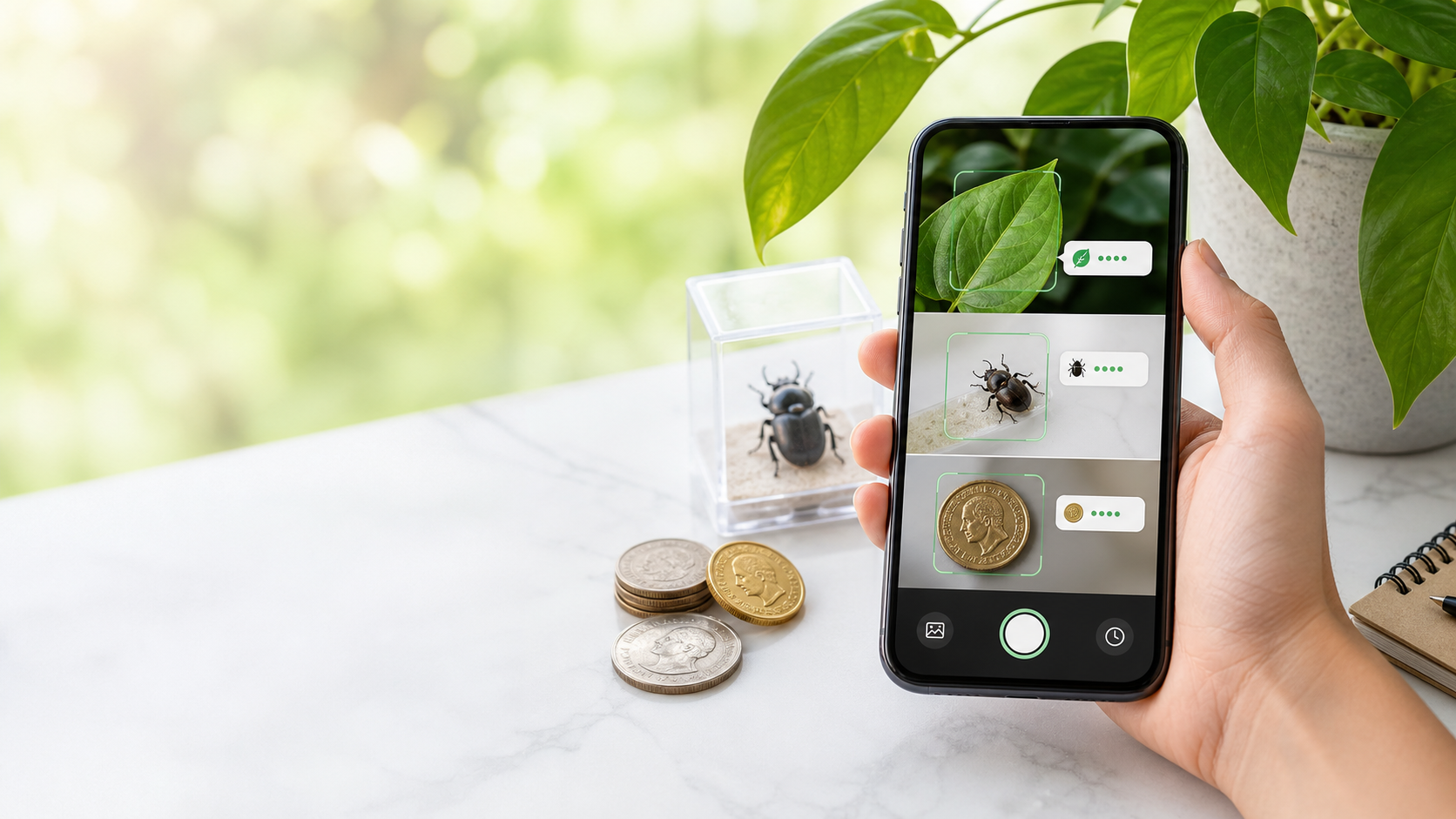 A mobile app scanning collectible items